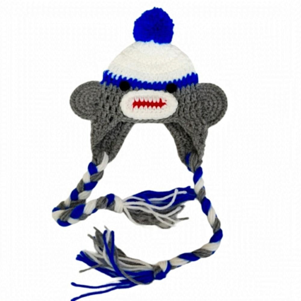 𝅺sock Monkey knit hat for baby